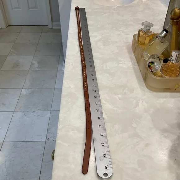 Skinny brown belt with gold studding by Target, Size Small 36 total inches - Picture 9 of 9